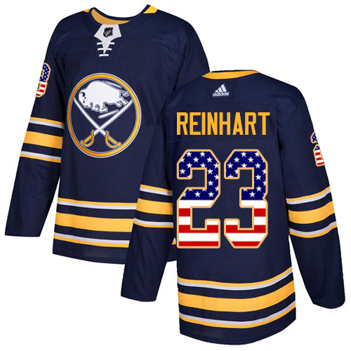 Adidas Sabres #23 Sam Reinhart Navy Blue Home Authentic USA Flag Stitched NHL Jersey